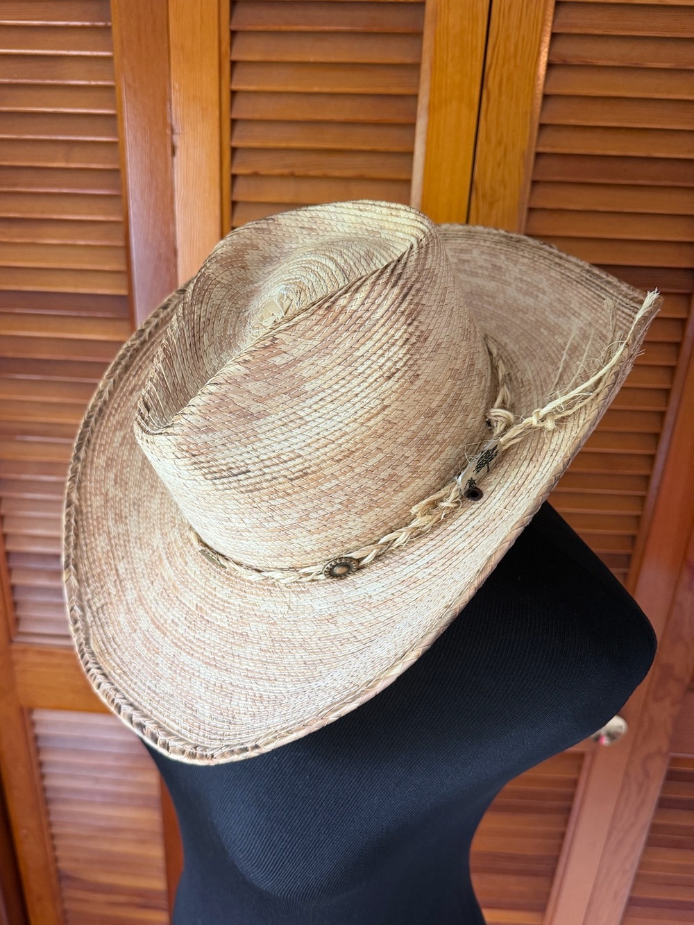 Alamo Unisex Natural Straw Western Cowboy Hat with Branded Inner Band Size Small